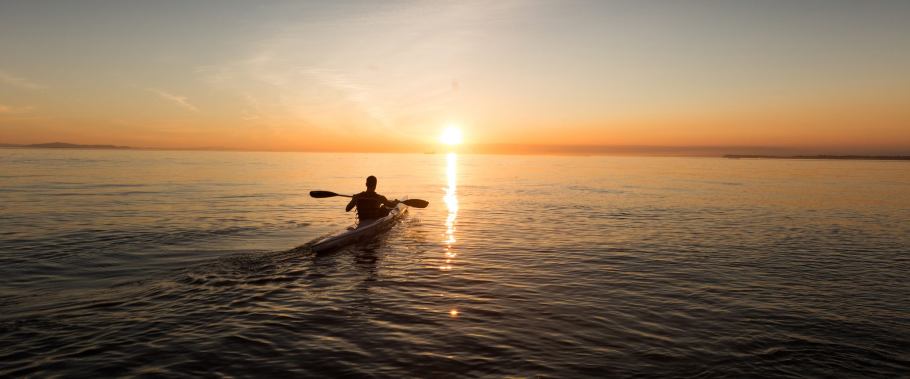 Kayaking at sunset